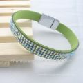 Hot sale Popular Beauty Crystal Leather Bracelets